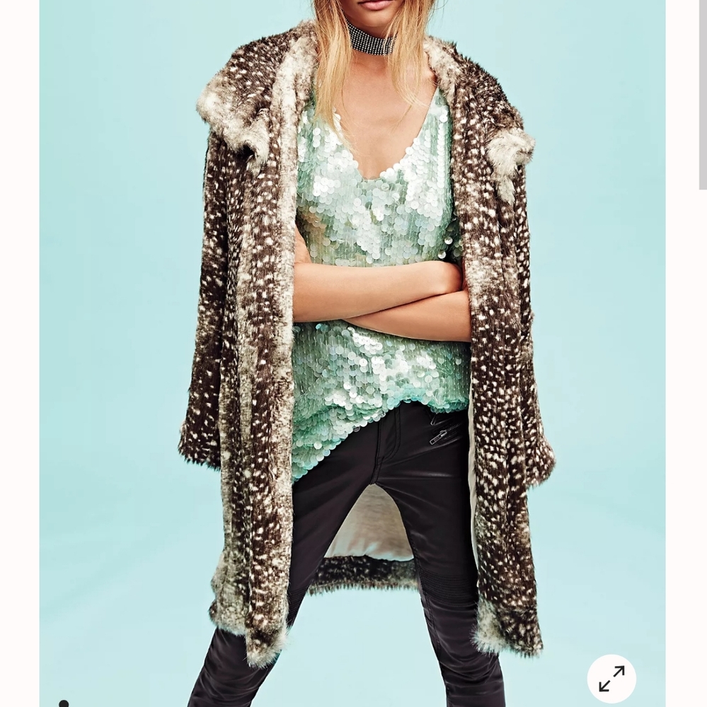 IS0  Free People Soft and Slouchy Fur Cardi